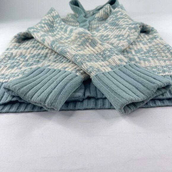 Sundance women's Snowflake Sweatshirt Hoodie Size M Blue Isle Knit Cardigan - Picture 8 of 11